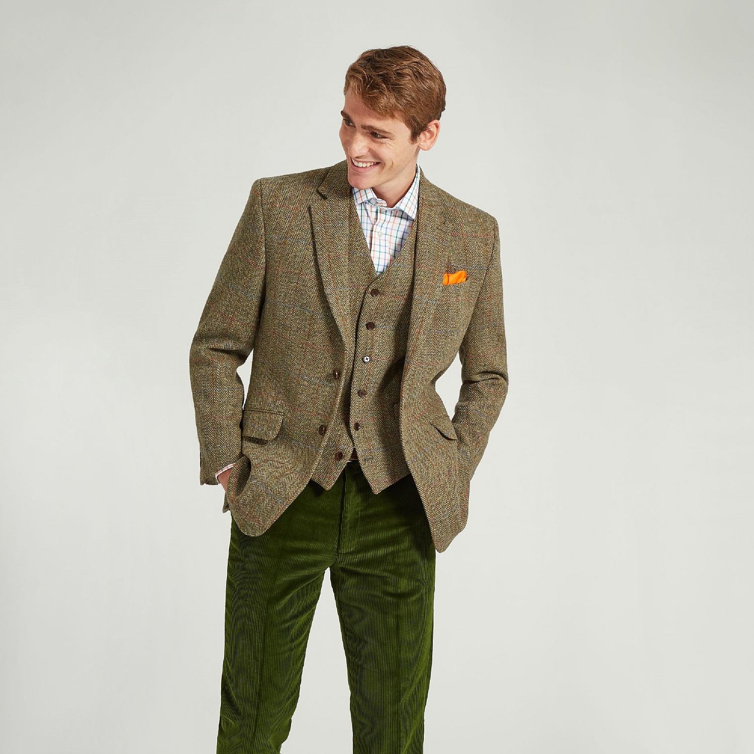 olive green tweed blazer