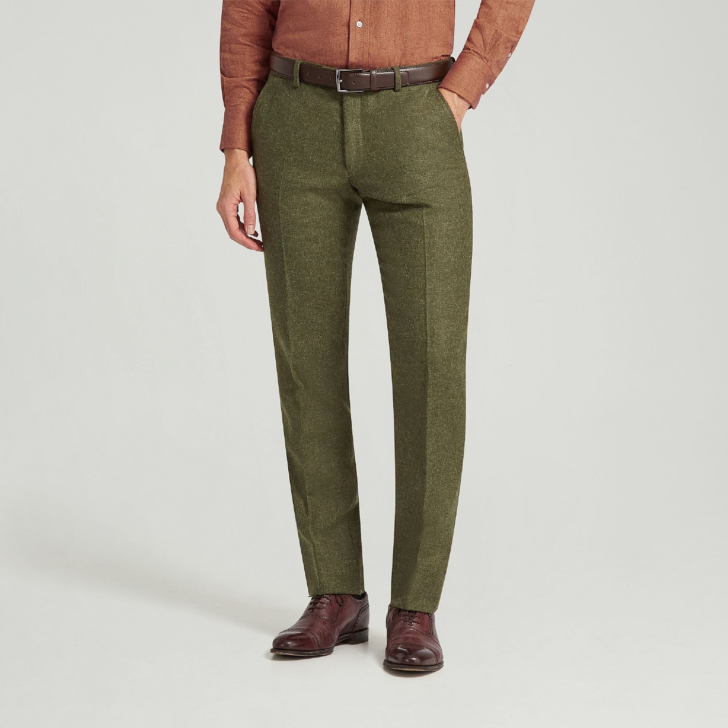 Green Heritage Tweed Tailored Fit Suit Trousers