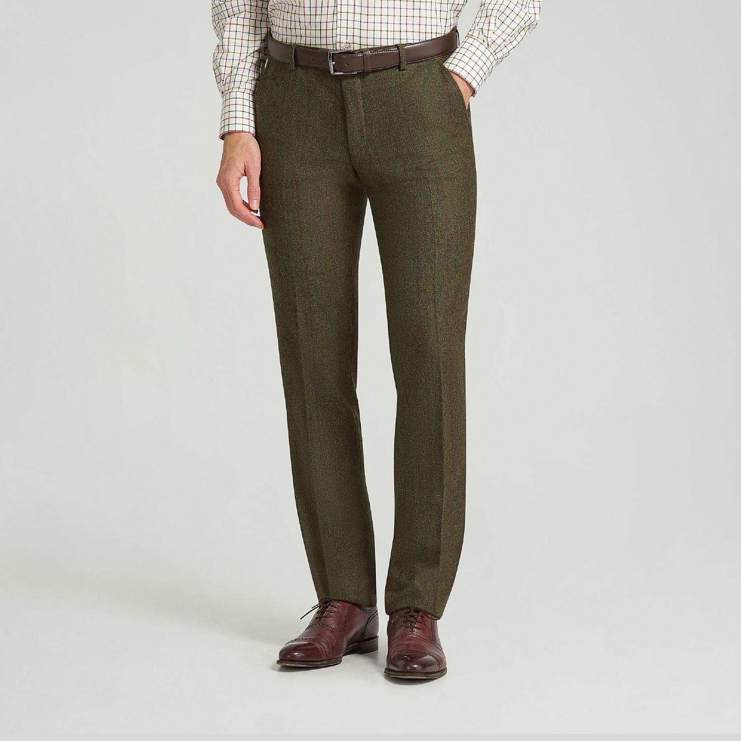 Navy and Green Check Pull-On Trousers | New Look