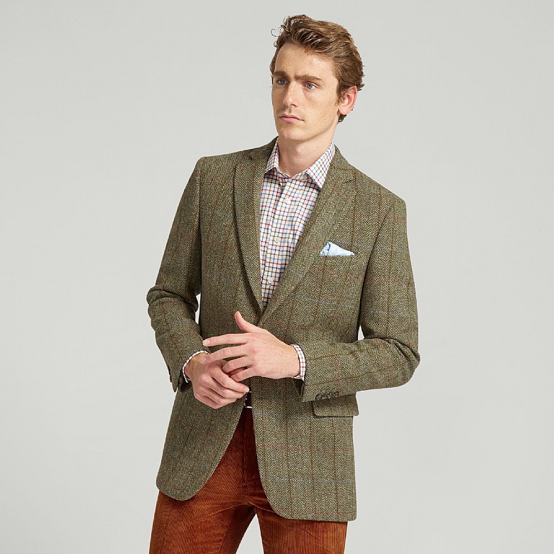 Men's Green Harris Tweed Check Jacket