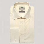 Mens Cream Double Cuff Shirt